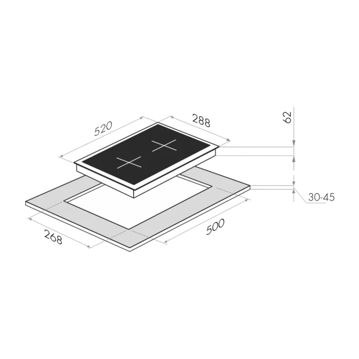 Anafe Eléctrico Vitrocerámico 2 Hornallas Hausar Ae-2Ht