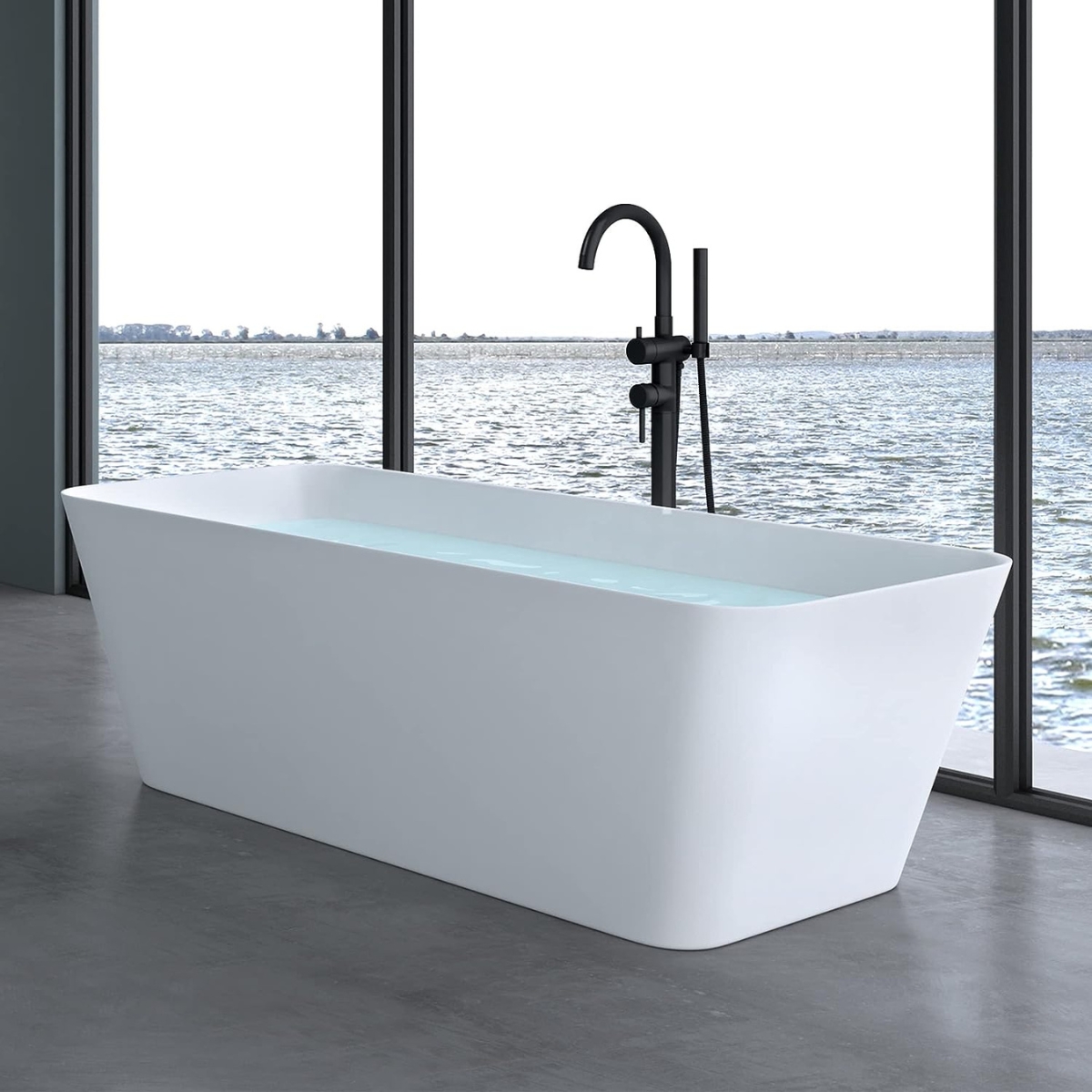 Bañera Exenta Mineral Cuarzo Hausar Vicenza 901 Matte White