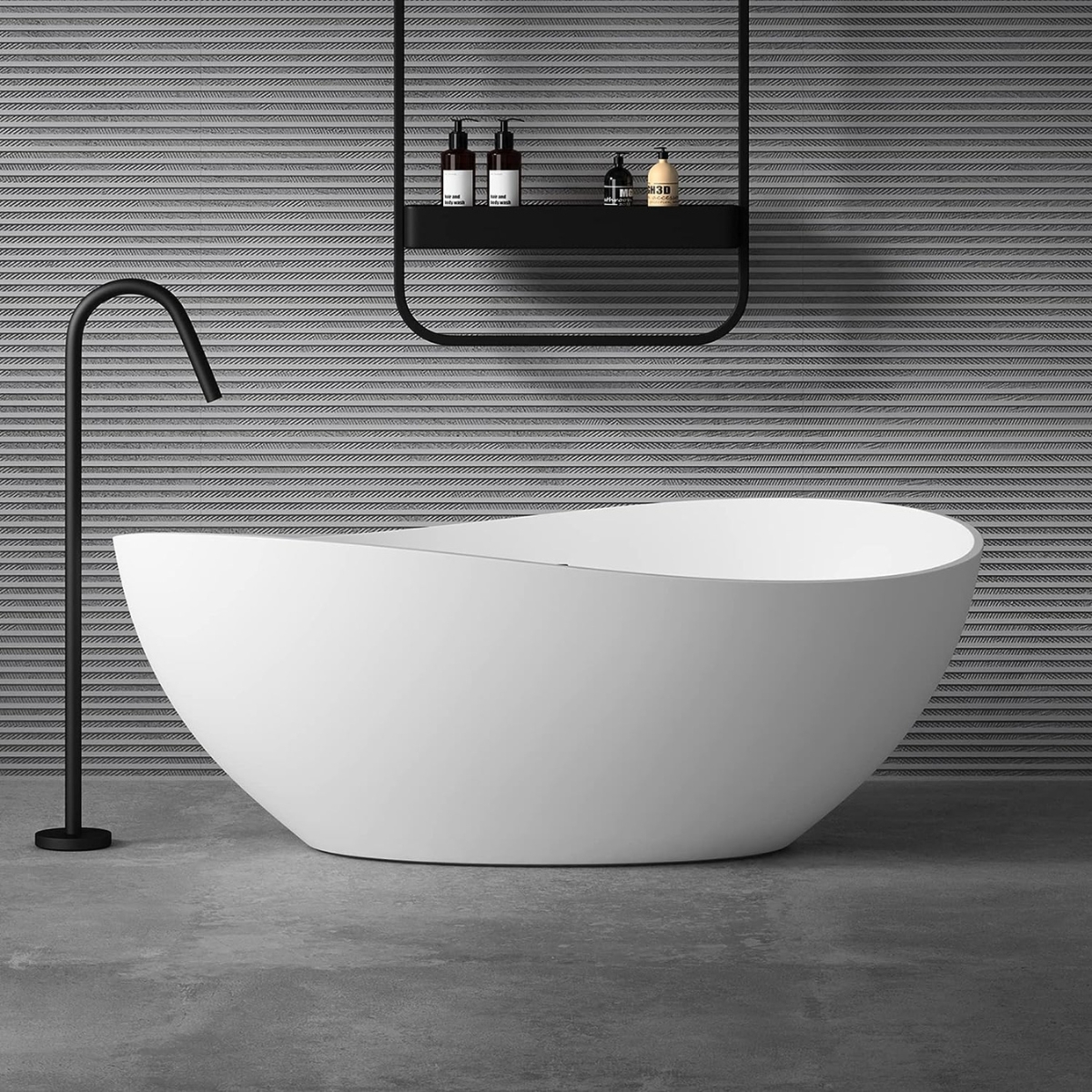 Bañera Exenta Mineral Cuarzo Hausar Vicenza 911 Matte White